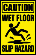 Caution Wet Floor Slip Hazard 4x6 vinyl sticker