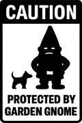 Caution Protected By Garden Gnome 4x6 vinyl sticker