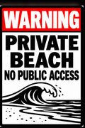 Warning Private Beach No Public Access 4x6 vinyl sticker