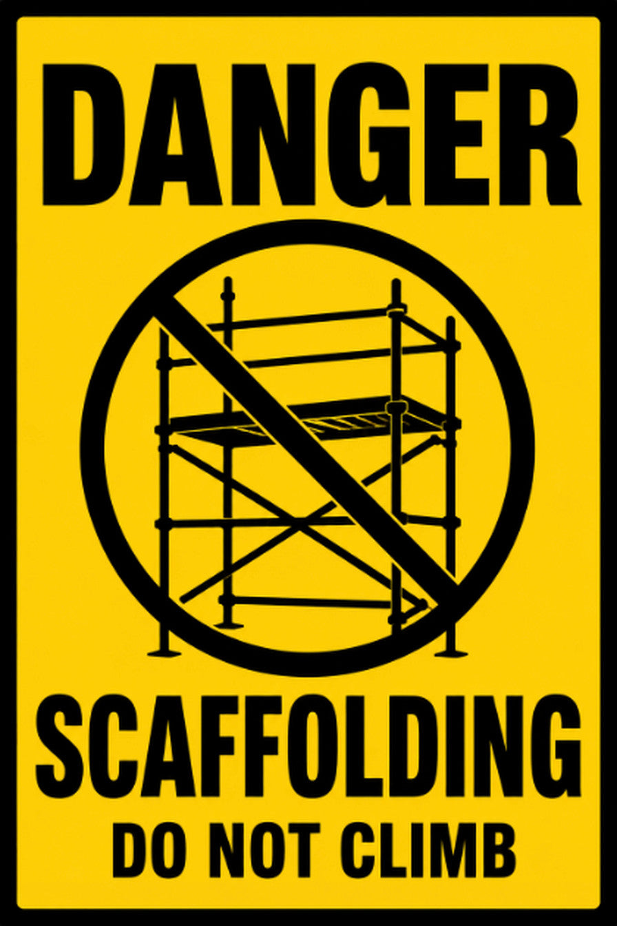 Danger Scaffolding Do Not Climb 4x6 vinyl sticker