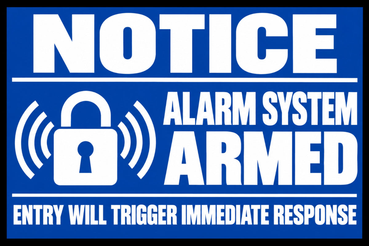 Notice Alarm System Armed 4x6 vinyl sticker