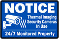 Notice Thermal Imaging Security Cameras 4x6 vinyl sticker