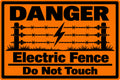 Danger Electric Fence Do Not Touch High Voltage 4x6 vinyl sticker