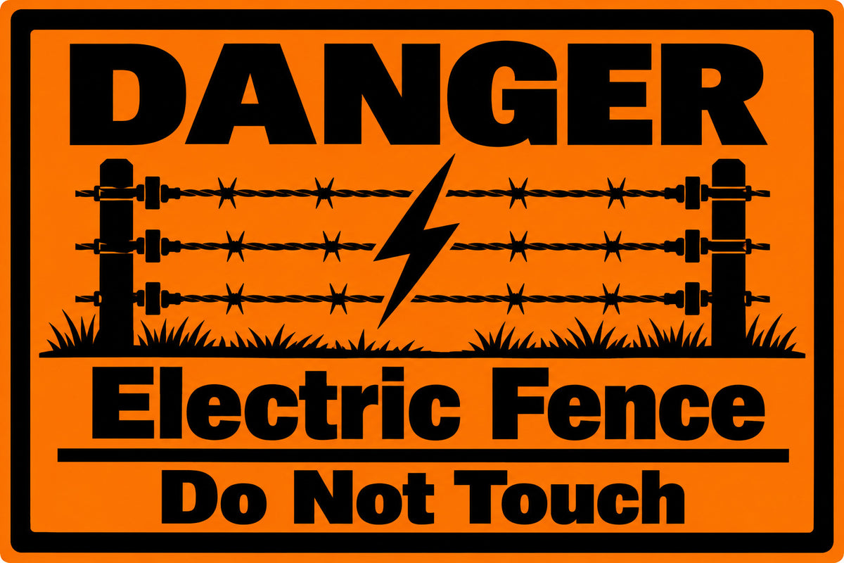 Danger Electric Fence Do Not Touch High Voltage 4x6 vinyl sticker