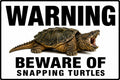 Warning Beware of Snapping Turtles 4x6 vinyl sticker