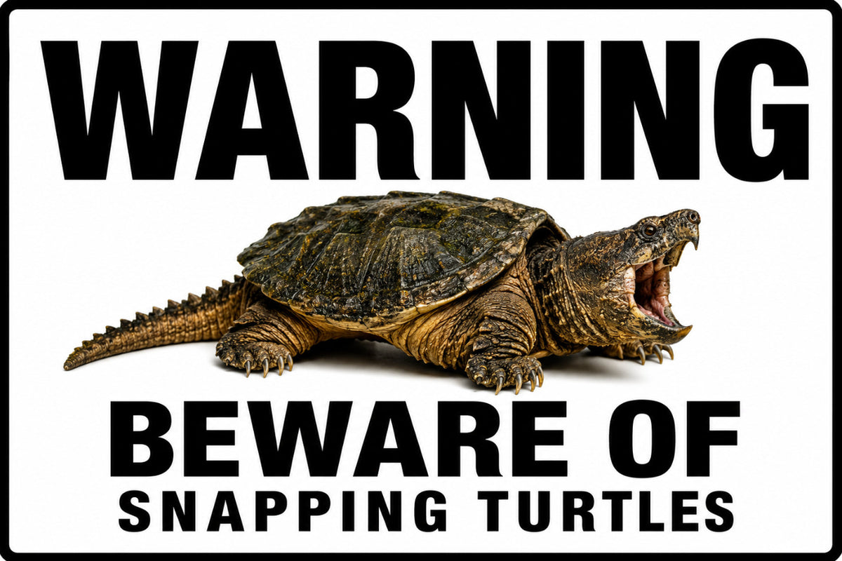 Warning Beware of Snapping Turtles 4x6 vinyl sticker