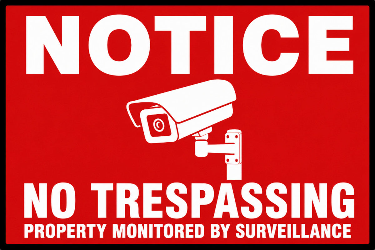 Notice No Trespassing Property Monitored 4x6 vinyl sticker
