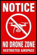 Notice No Drone Zone Restricted Airspace 4x6 vinyl sticker