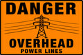 Danger Overhead Power Lines 4x6 vinyl sticker