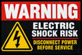 Electric Shock Risk Disconnect Power 4x6 vinyl sticker