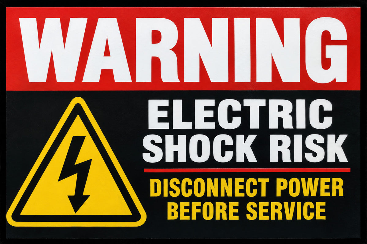 Electric Shock Risk Disconnect Power 4x6 vinyl sticker