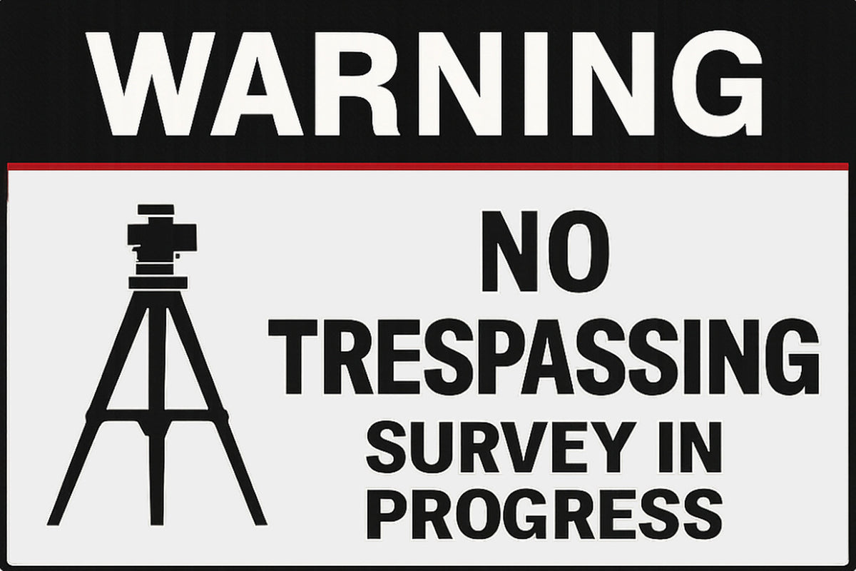 No Trespassing Survey In Progress 4x6 vinyl sticker