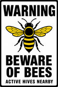 Warning Beware of Bees Active Hives Nearby 4x6 vinyl sticker