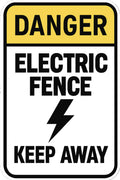 Danger Electric Fence 4x6 vinyl sticker