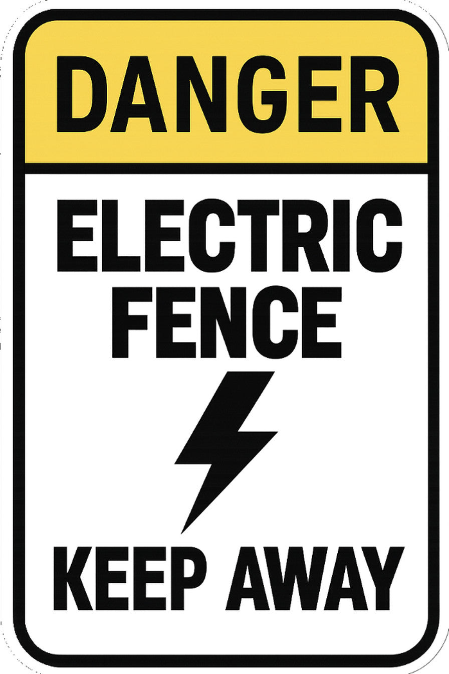 Danger Electric Fence 4x6 vinyl sticker