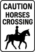 Caution Horses Crossing 4x6 vinyl sticker