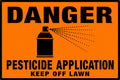 Danger Pesticide Application Keep Off Lawn 4x6 vinyl sticker