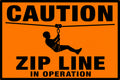 Caution Zip Line In Operation 4x6 vinyl sticker