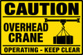 Caution Overhead Crane Operating Keep Clear 4x6 vinyl sticker