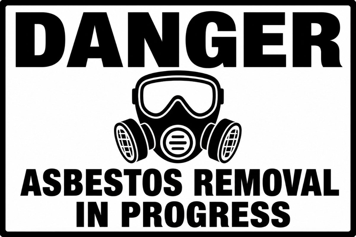 Danger Asbestos Removal In Progress 4x6 vinyl sticker