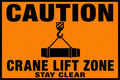 Caution Crane Lift Zone 4x6 vinyl sticker