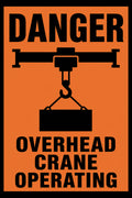 Danger Overhead Crane Operating 4x6 vinyl sticker
