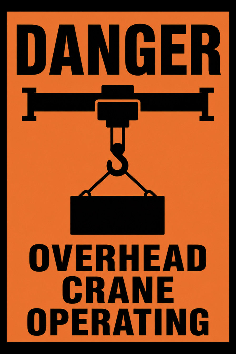 Danger Overhead Crane Operating 4x6 vinyl sticker