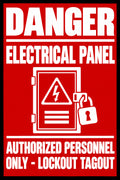 Danger Electrical Panel Lockout Tagout 4x6 vinyl sticker