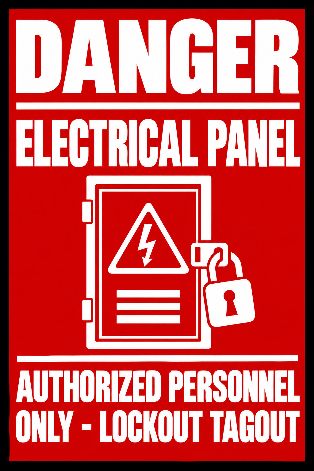 Danger Electrical Panel Lockout Tagout 4x6 vinyl sticker