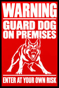 Warning Guard Dog On Premises 4x6 vinyl sticker