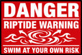 Danger Riptide Swim At Your Own Risk 4x6 vinyl sticker