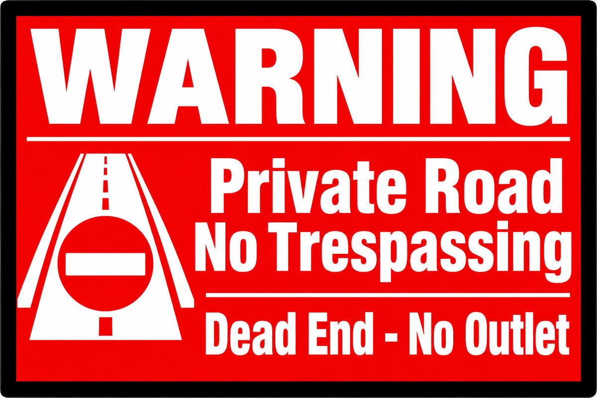 Warning Private Road No Trespassing 4x6 vinyl sticker