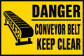 Danger Industrial Conveyor Belt Keep Clear 4x6 vinyl sticker