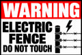 Warning Electric Fence Do Not Touch 4x6 vinyl sticker