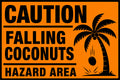 Caution Falling Coconuts Hazard Area 4x6 vinyl sticker