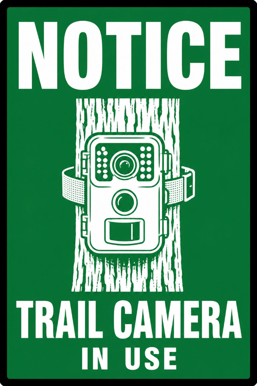 Notice Trail Camera In Use 4x6 vinyl sticker