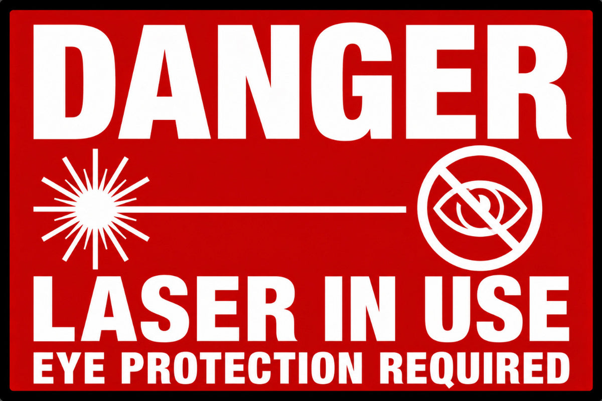 Danger Laser In Use Eye Protection Required 4x6 vinyl sticker