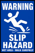 Warning Slip Hazard Wet Area Walk Carefully 4x6 vinyl sticker