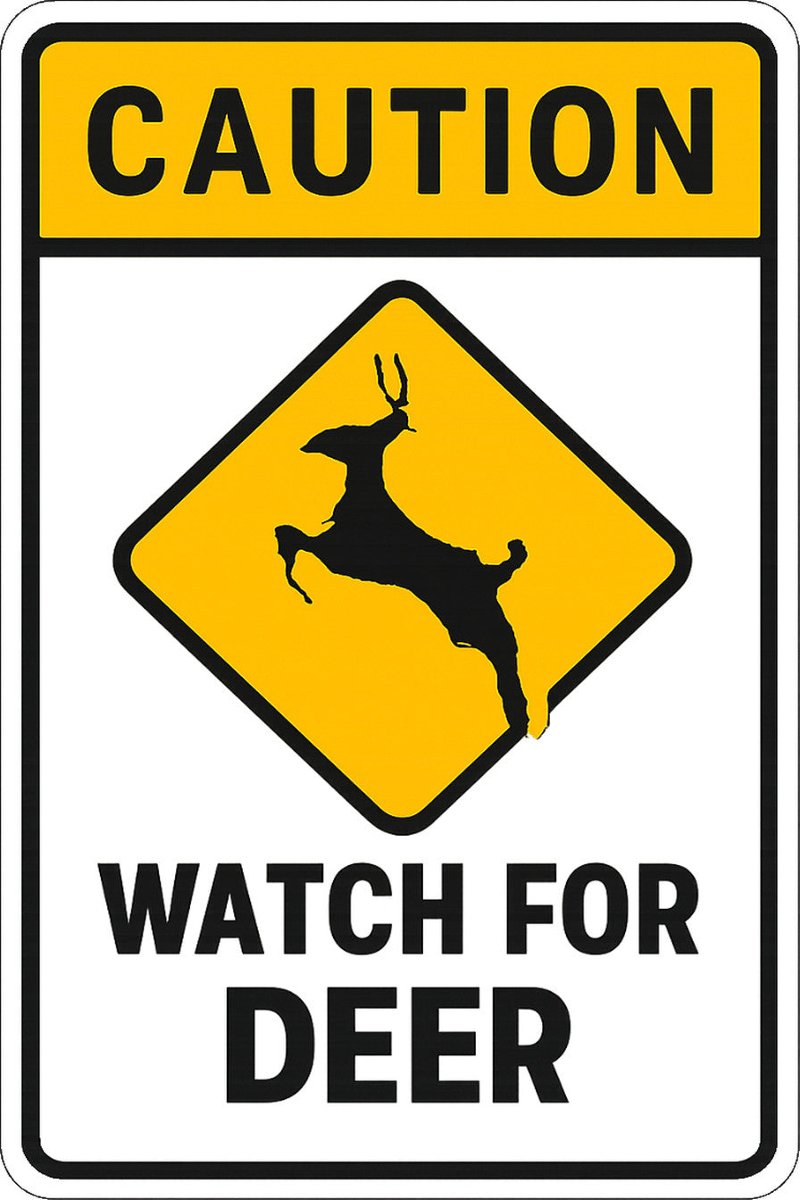 Watch For Deer 4x6 vinyl sticker