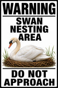 Warning Swan Nesting Area Do Not Approach 4x6 vinyl sticker