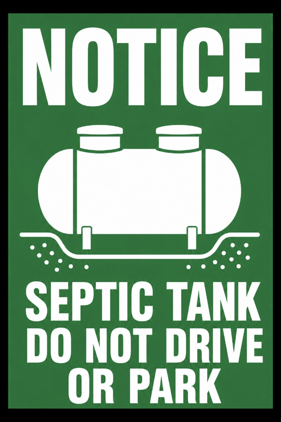Notice Septic Tank Do Not Drive Or Park 4x6 vinyl sticker