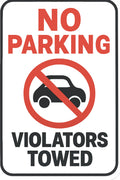 No Parking Violators Towed 4x6 vinyl sticker