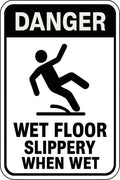 Danger Wet Floor Slippery When Wet 4x6 vinyl sticker