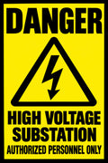 Danger High Voltage Substation Authorized Personnel Only 4x6 vinyl sticker
