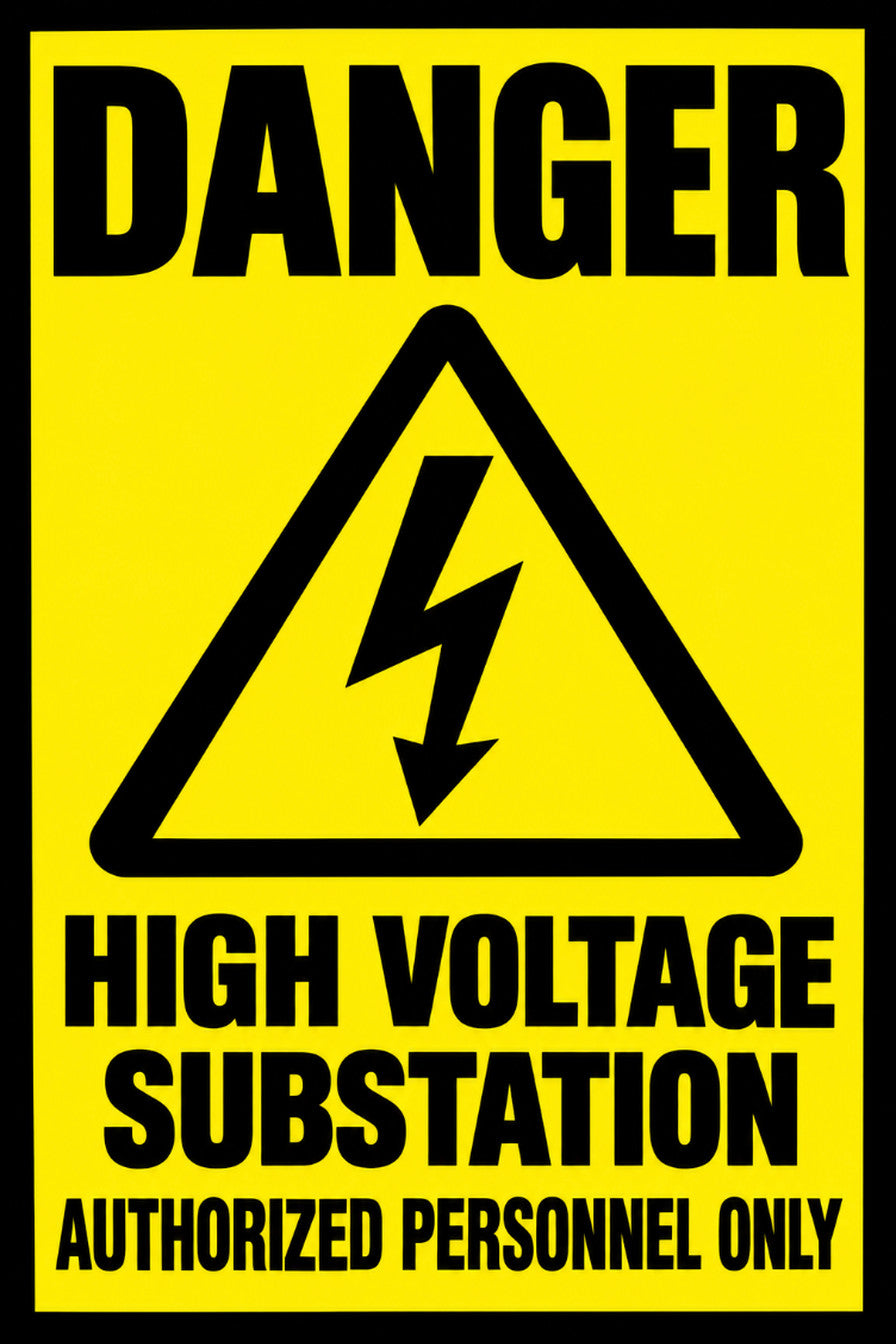 Danger High Voltage Substation Authorized Personnel Only 4x6 vinyl sticker