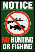 No Hunting or Fishing 4x6 vinyl sticker