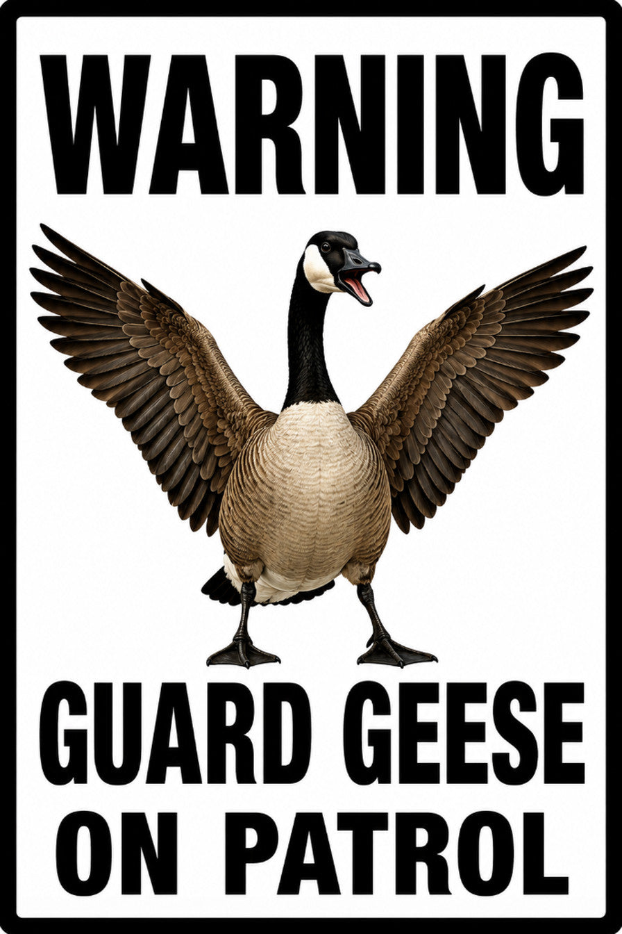 Warning Guard Geese On Patrol 4x6 vinyl sticker