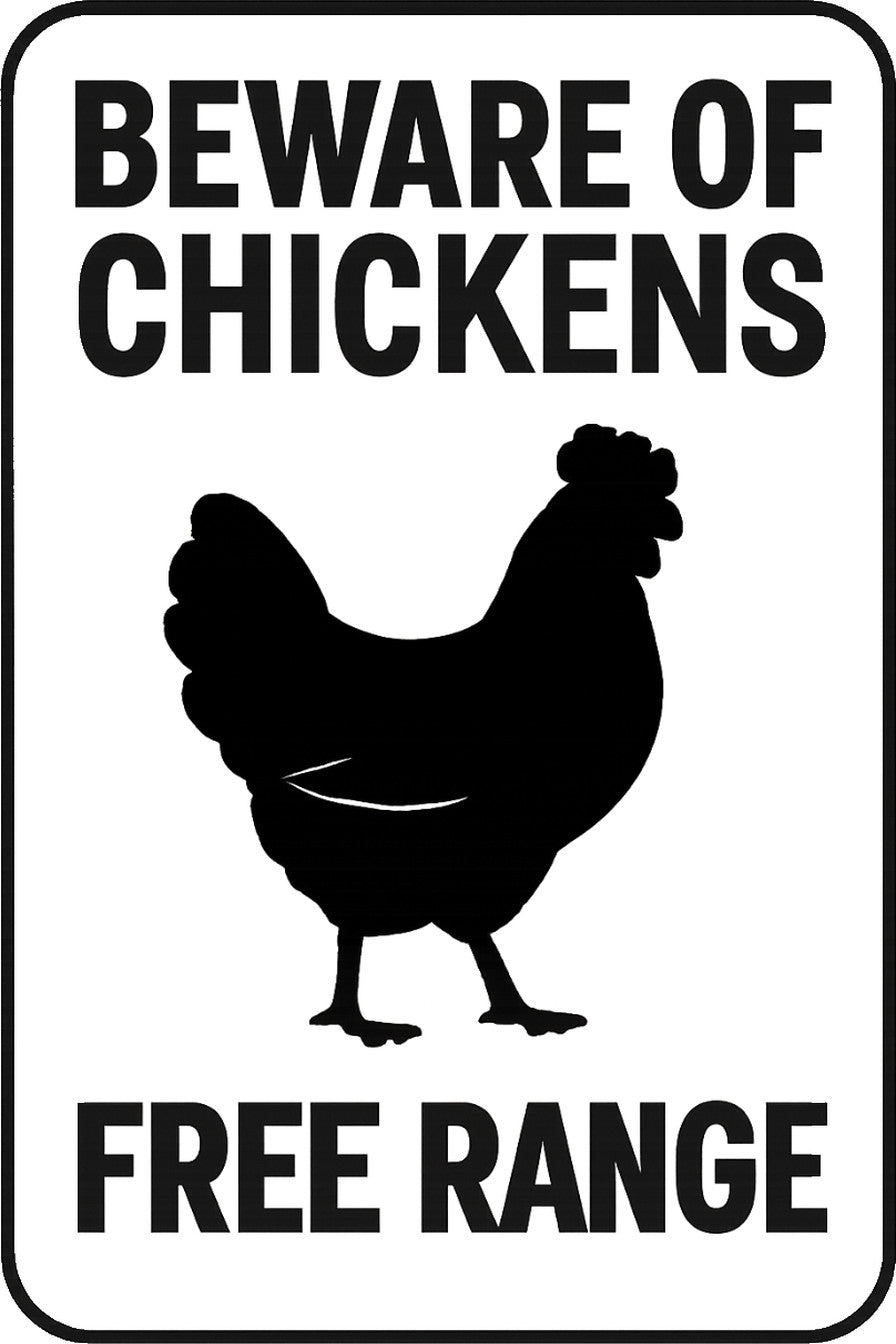 Beware Of Chickens 4x6 vinyl sticker