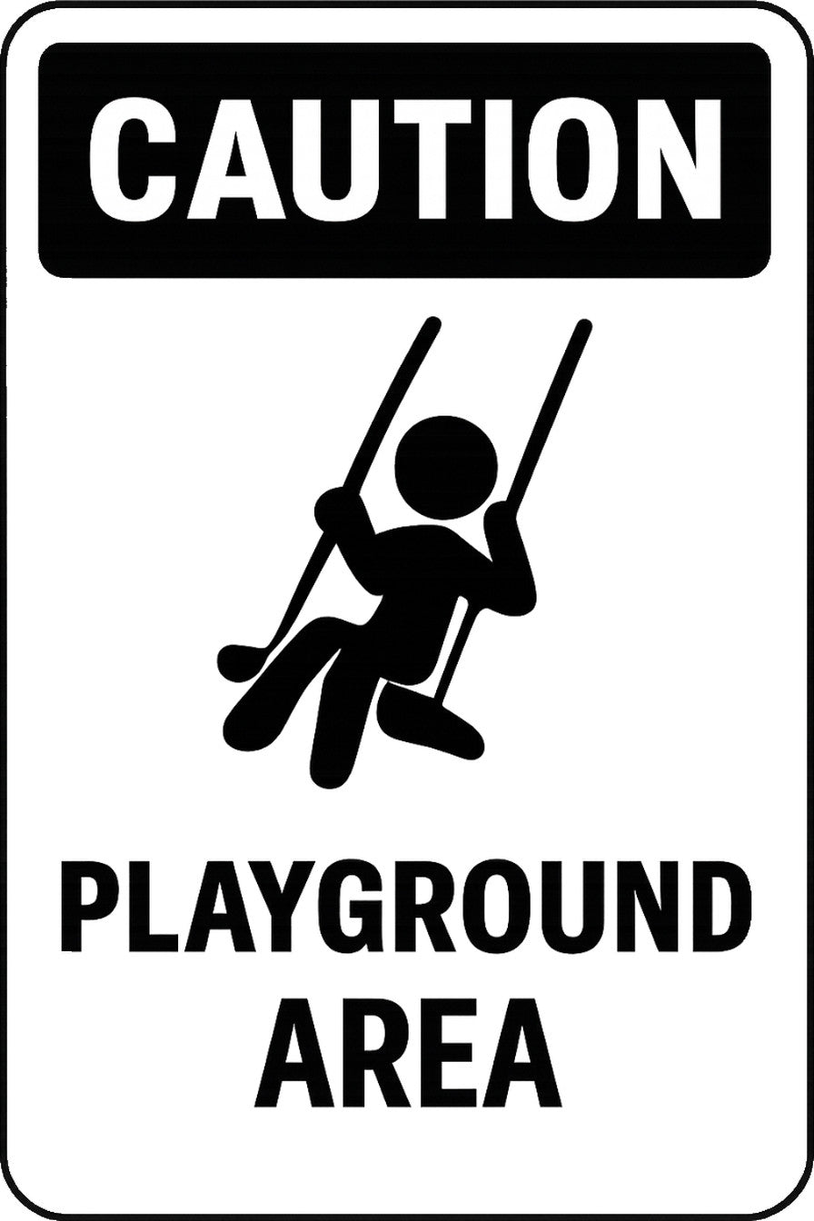 Caution Playground Area 4x6 vinyl sticker