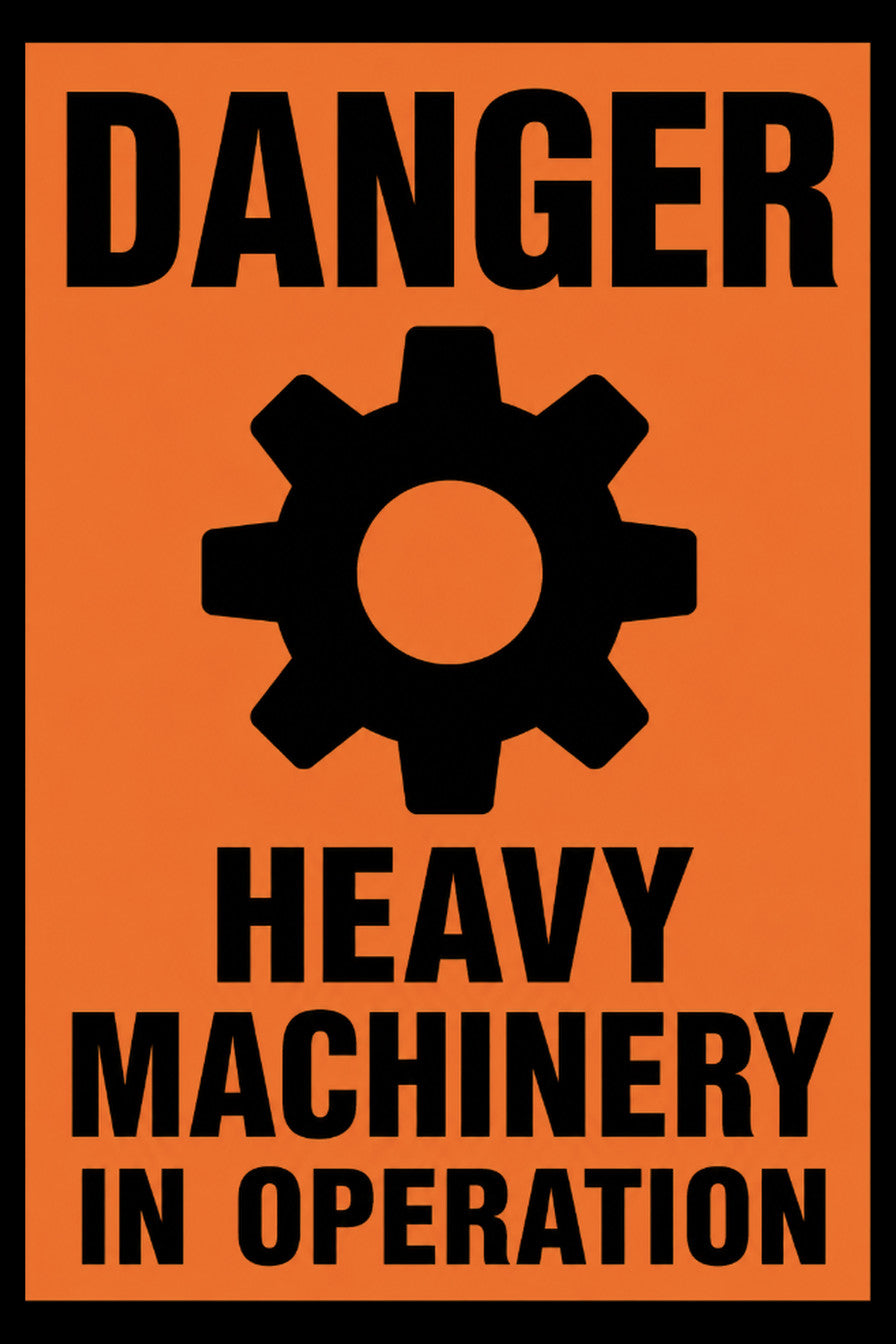 Danger Heavy Machinery In Operation 4x6 vinyl sticker